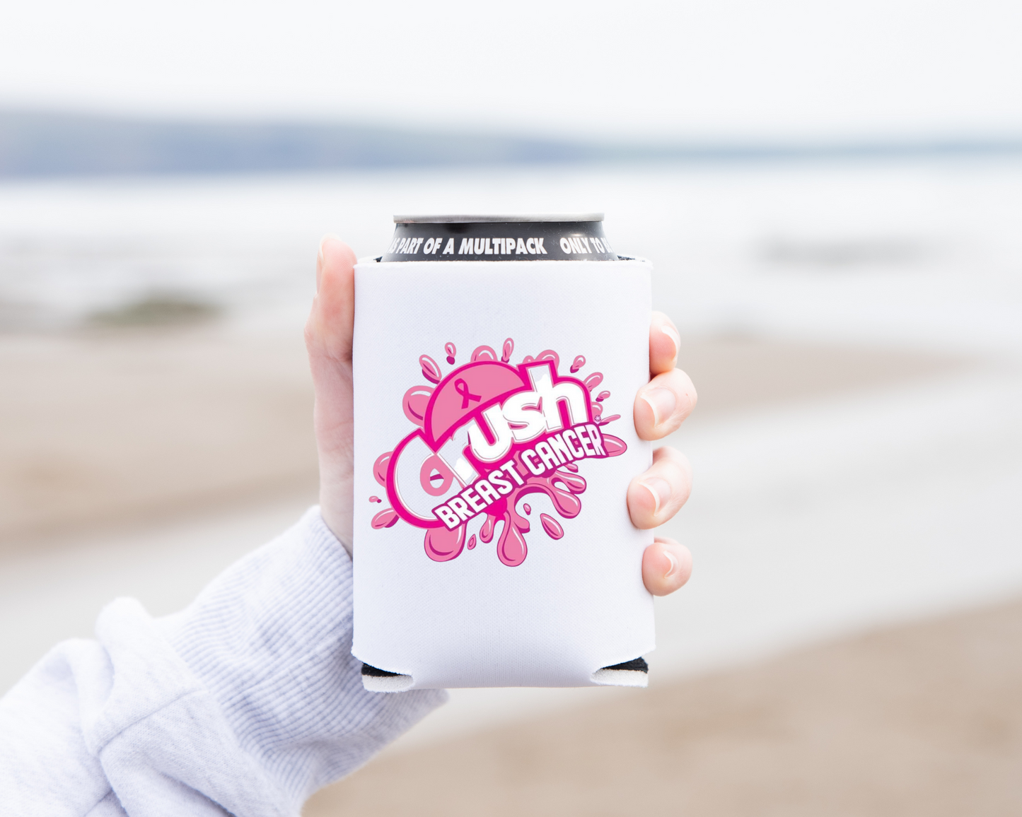 "Crush Cancer" Can Koozie