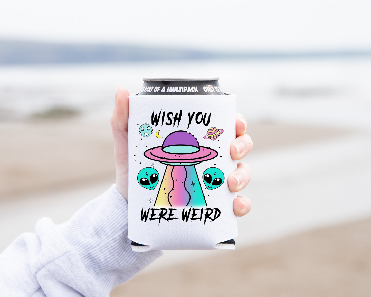 Wish You Were Weird koozie