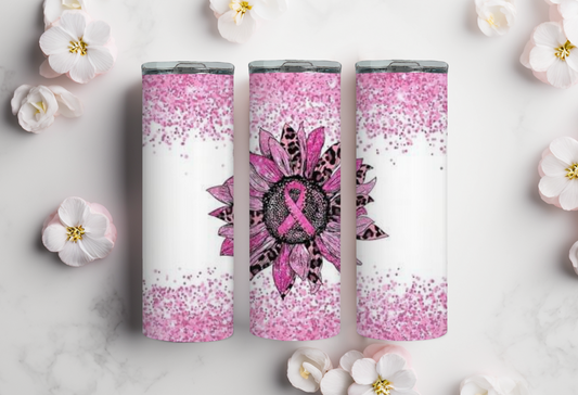 Breast Cancer Flower 20oz Tumbler