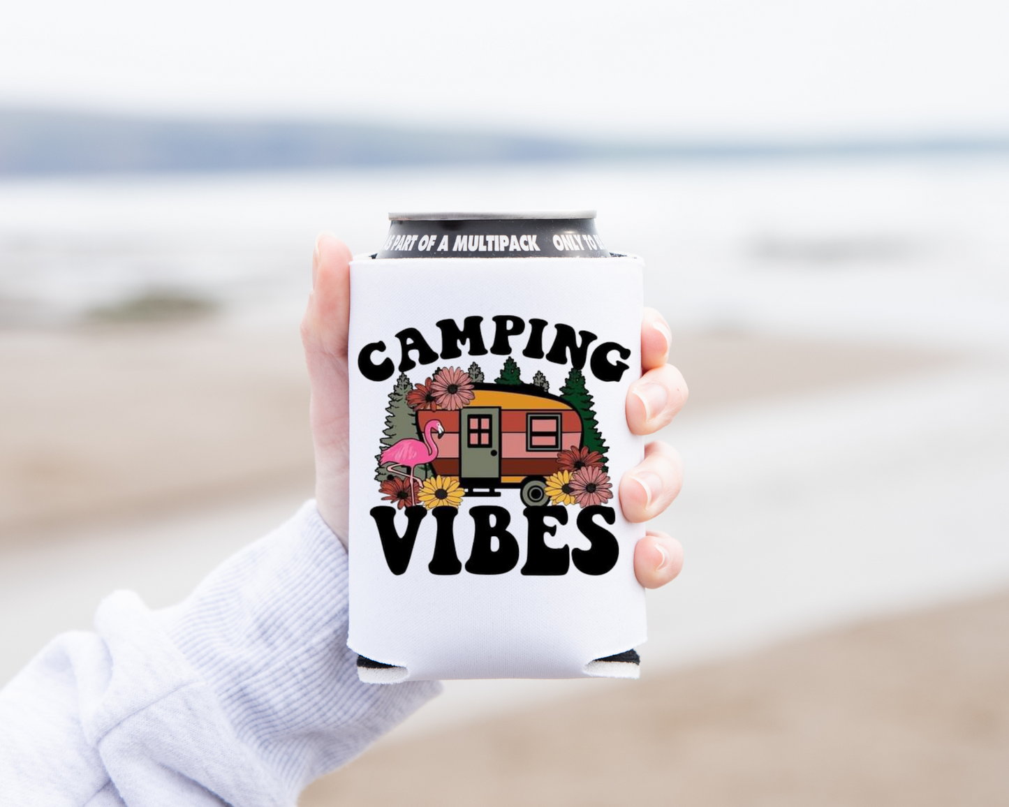 "Camping Vibes" Can Koozie