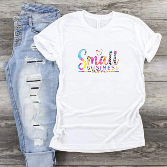 Small Business Owner Cheetah x Rainbow Short Sleeve Tee