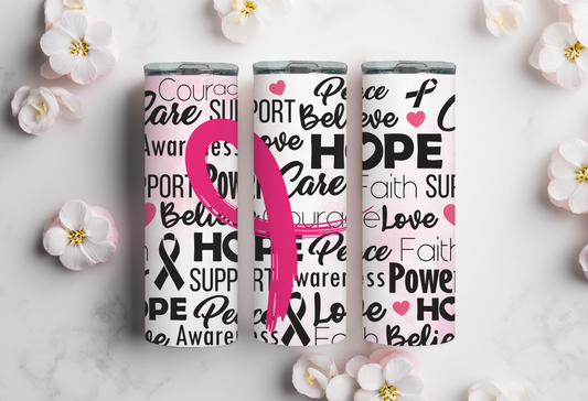 Pink Ribbon Breast Cancer 20oz Tumbler