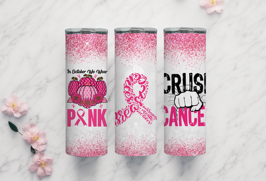 Pink Ribbon Breast Cancer Halloween Edition 20oz Tumbler