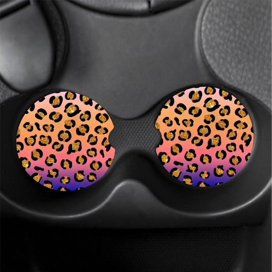 Cheetah Car Coasters (x2)