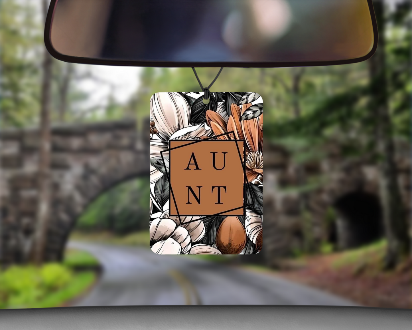 Floral 'Aunt' Car Air Freshener