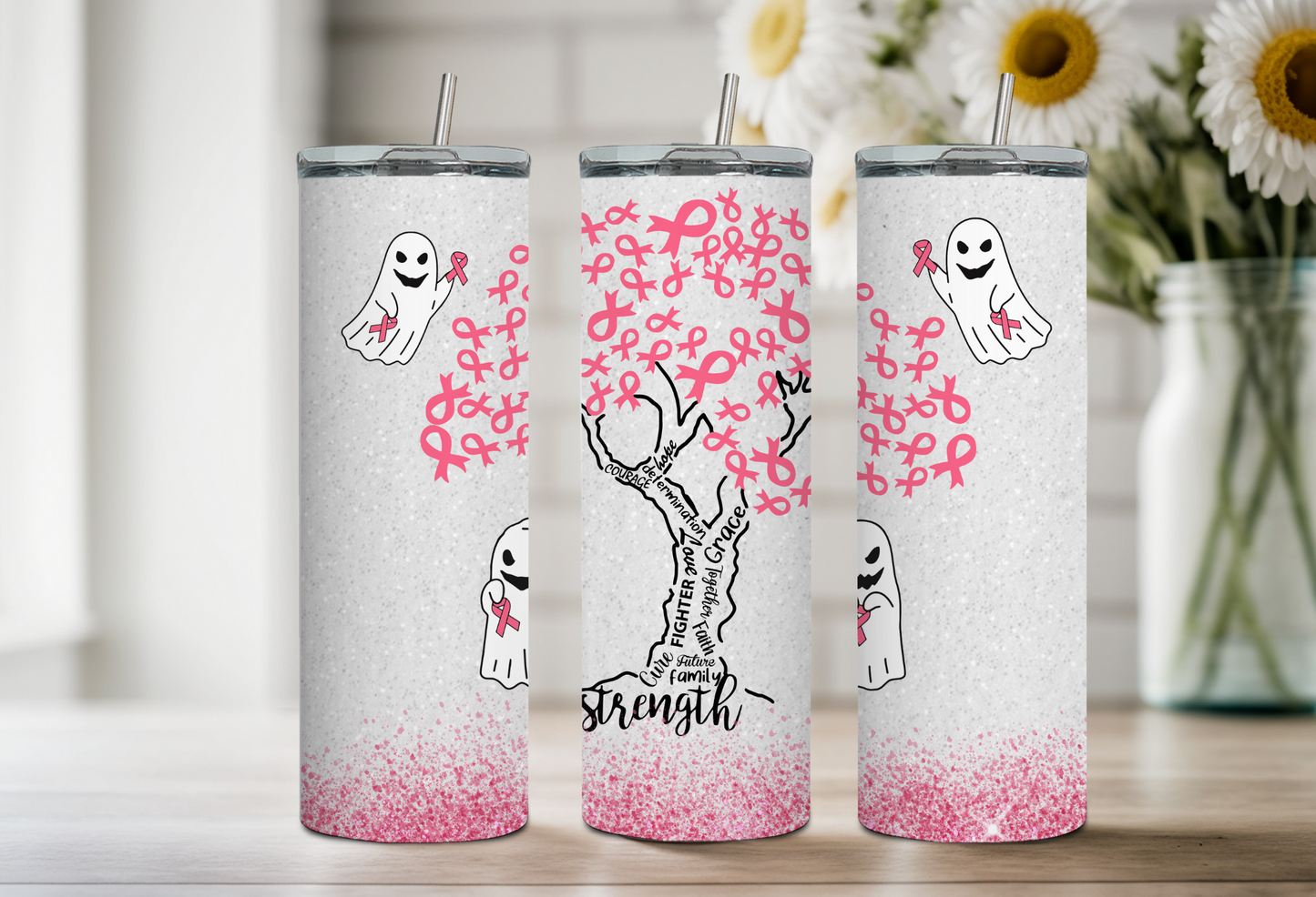 Strenght Breast Cancer 20oz Tumbler