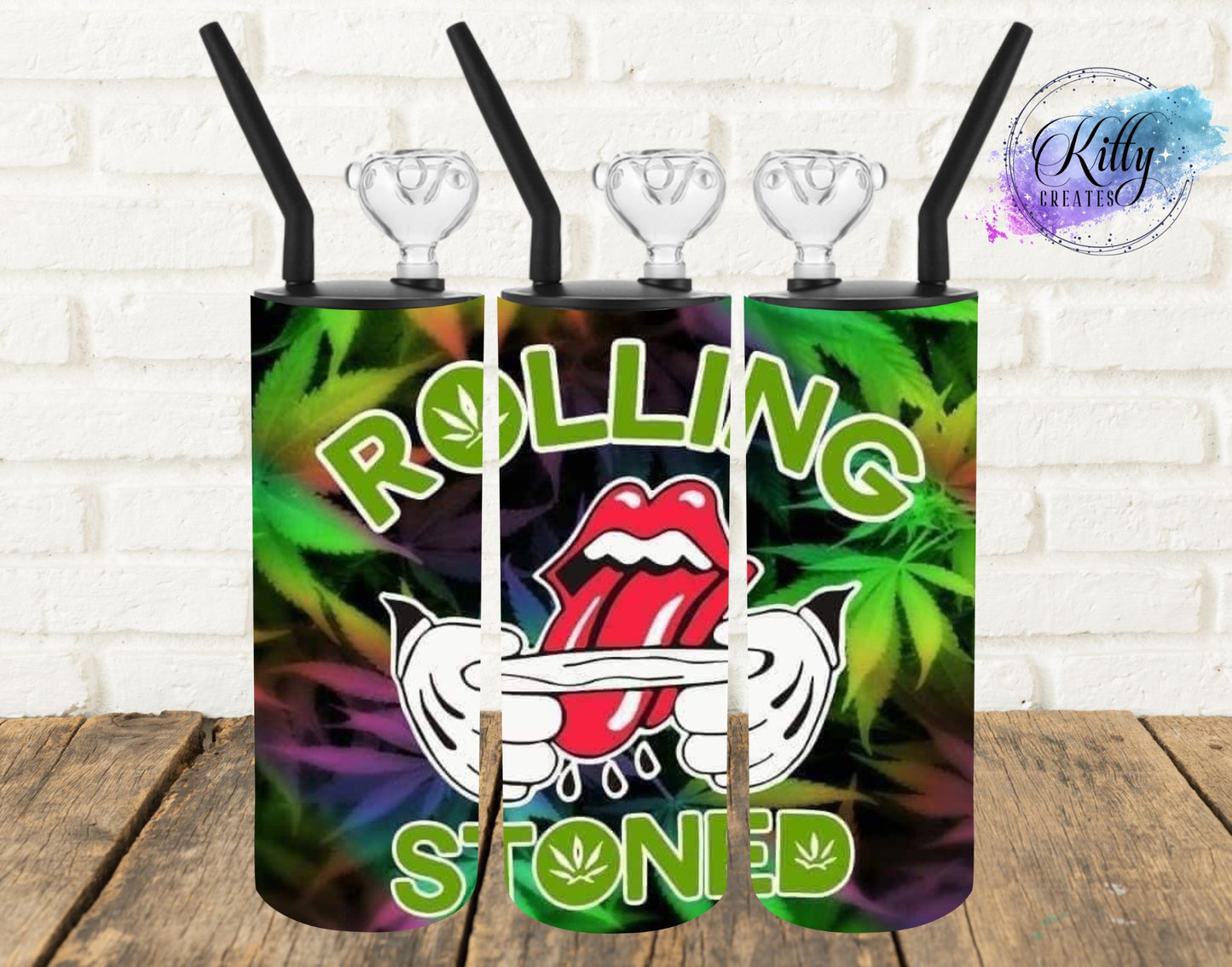 420 "Rolling" Stones x Pot-Leafs Hookah Bong