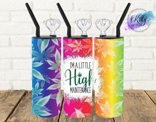 420 Pot Leafs x Rainbow "A Little High Maintenance" Hookah Bong