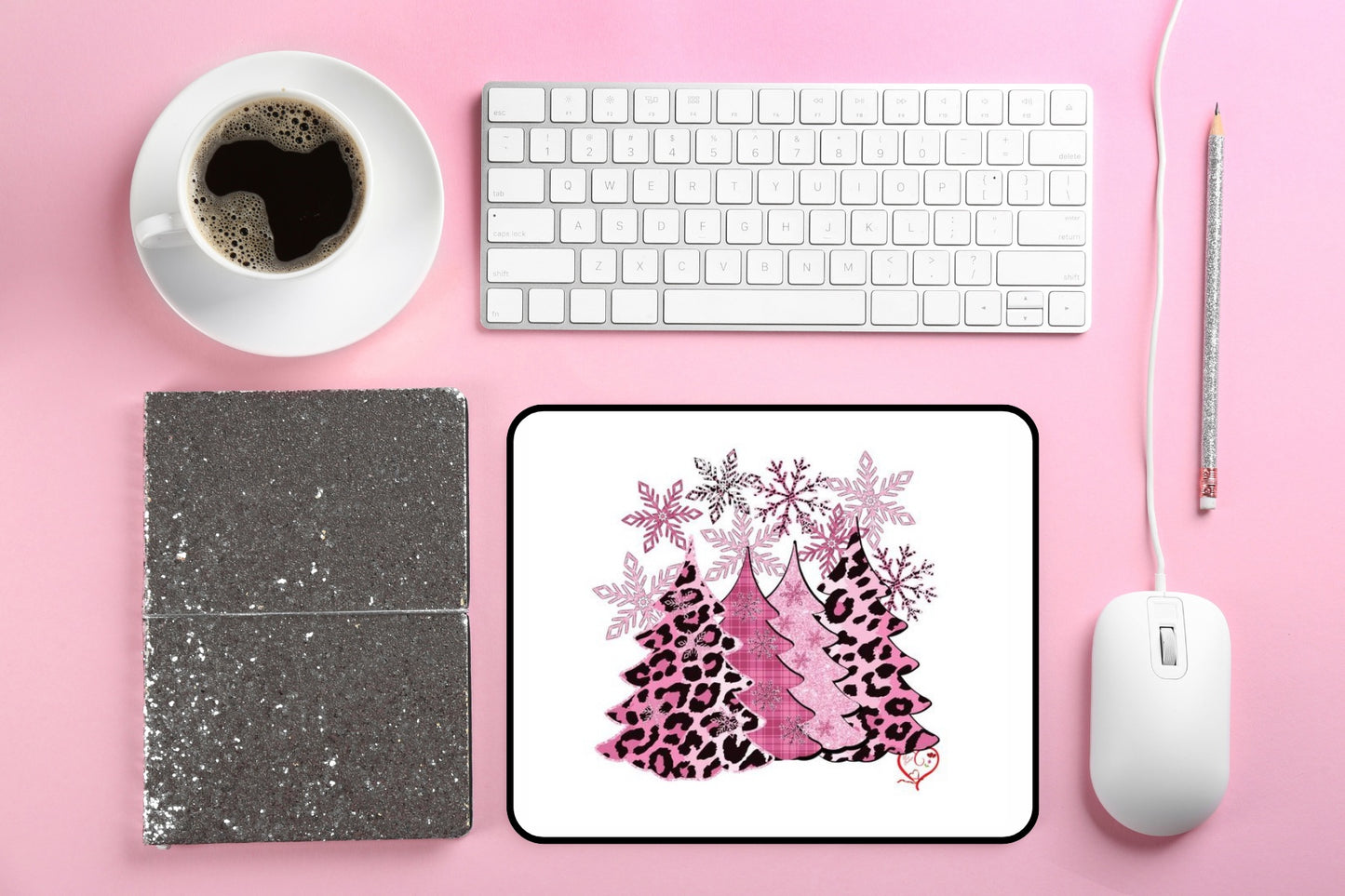 Breast Cancer Christmas Mouse Pad