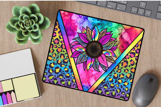 Rainbow Flower Mouse Pad