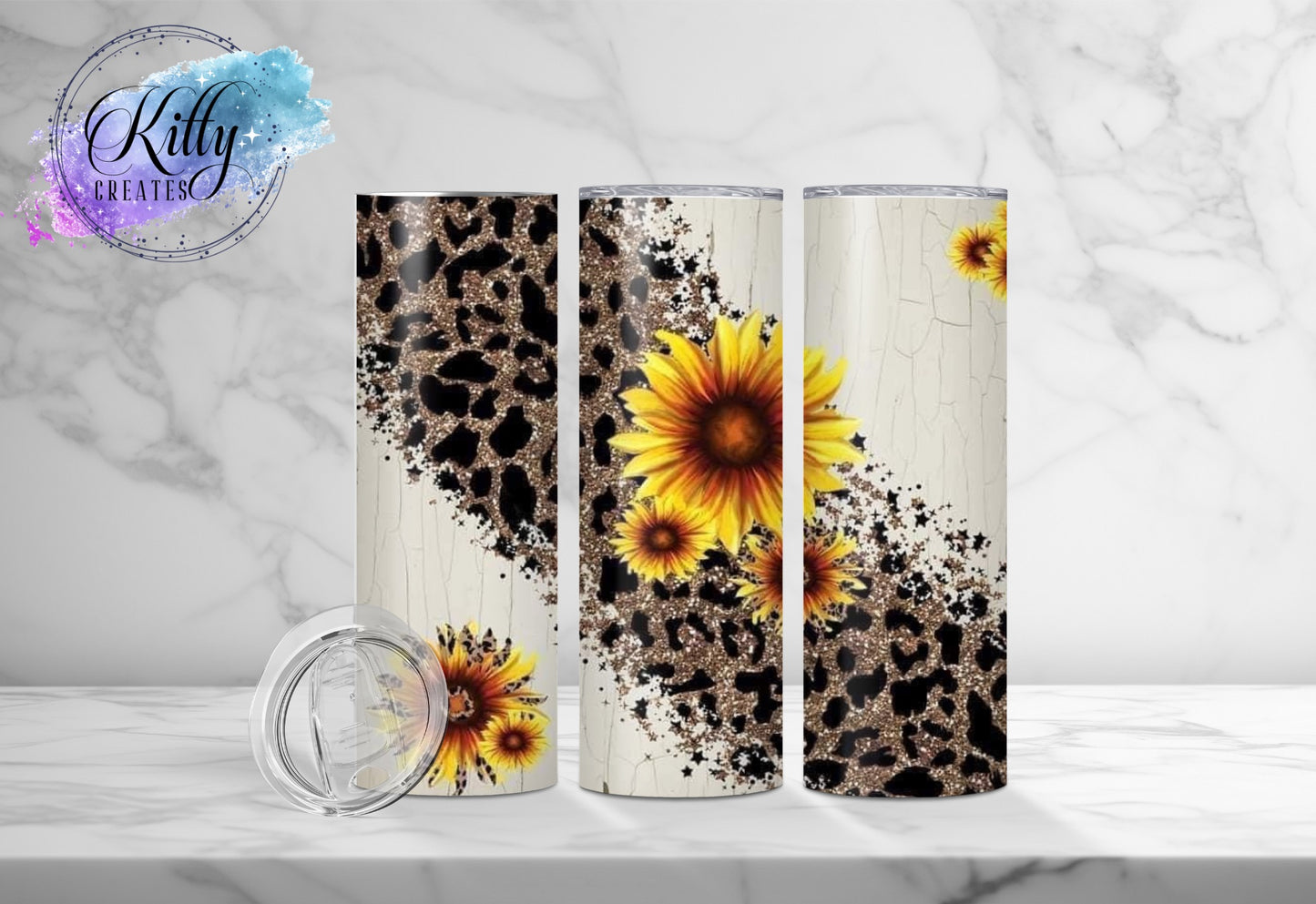 Cheetah Sunflower Tumbler