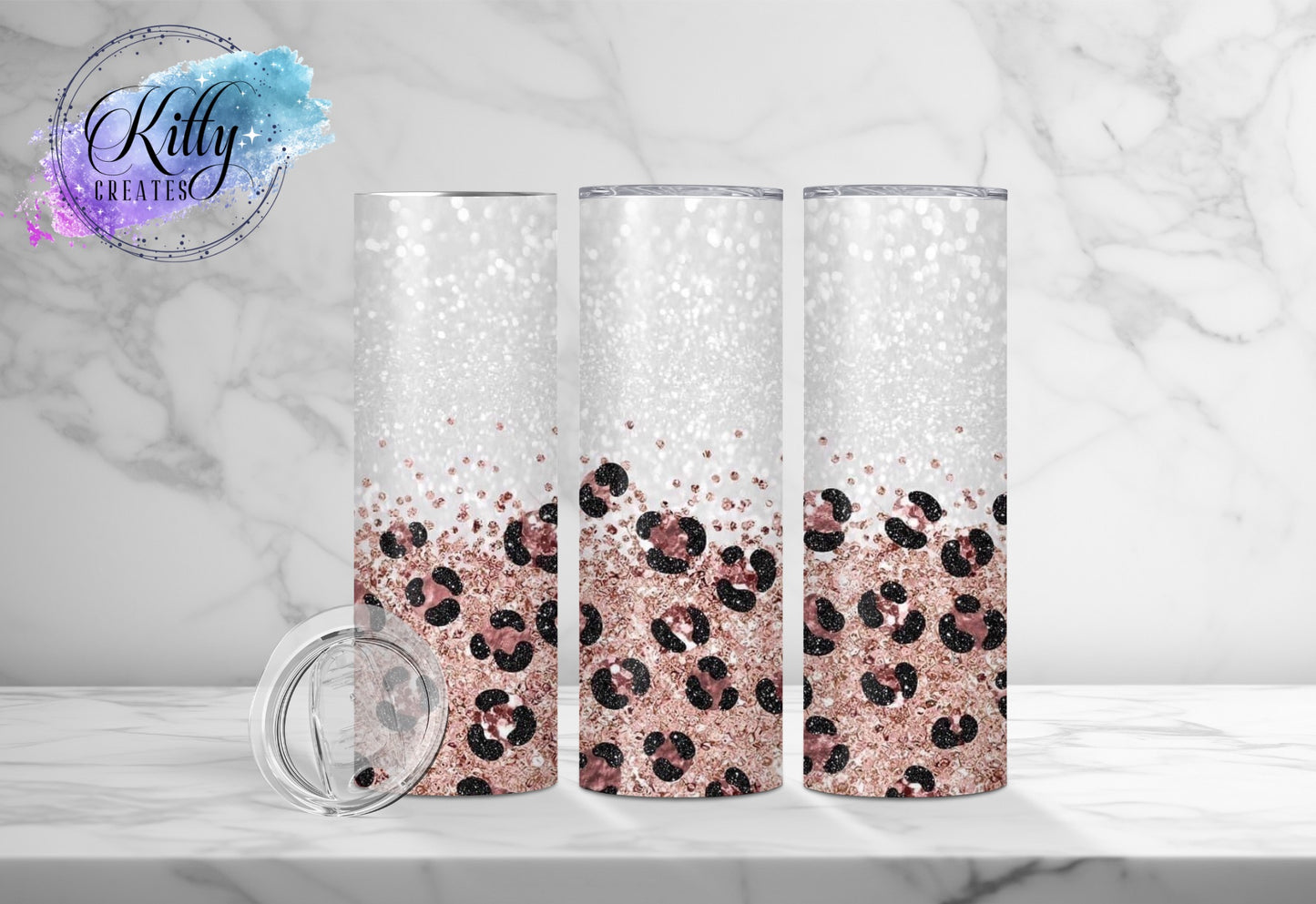 Pink Glitter Cheetah Tumbler