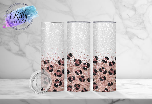 Pink Glitter Cheetah Tumbler