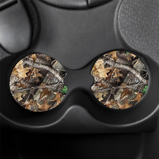 Camo Print Car Coasters (x2)